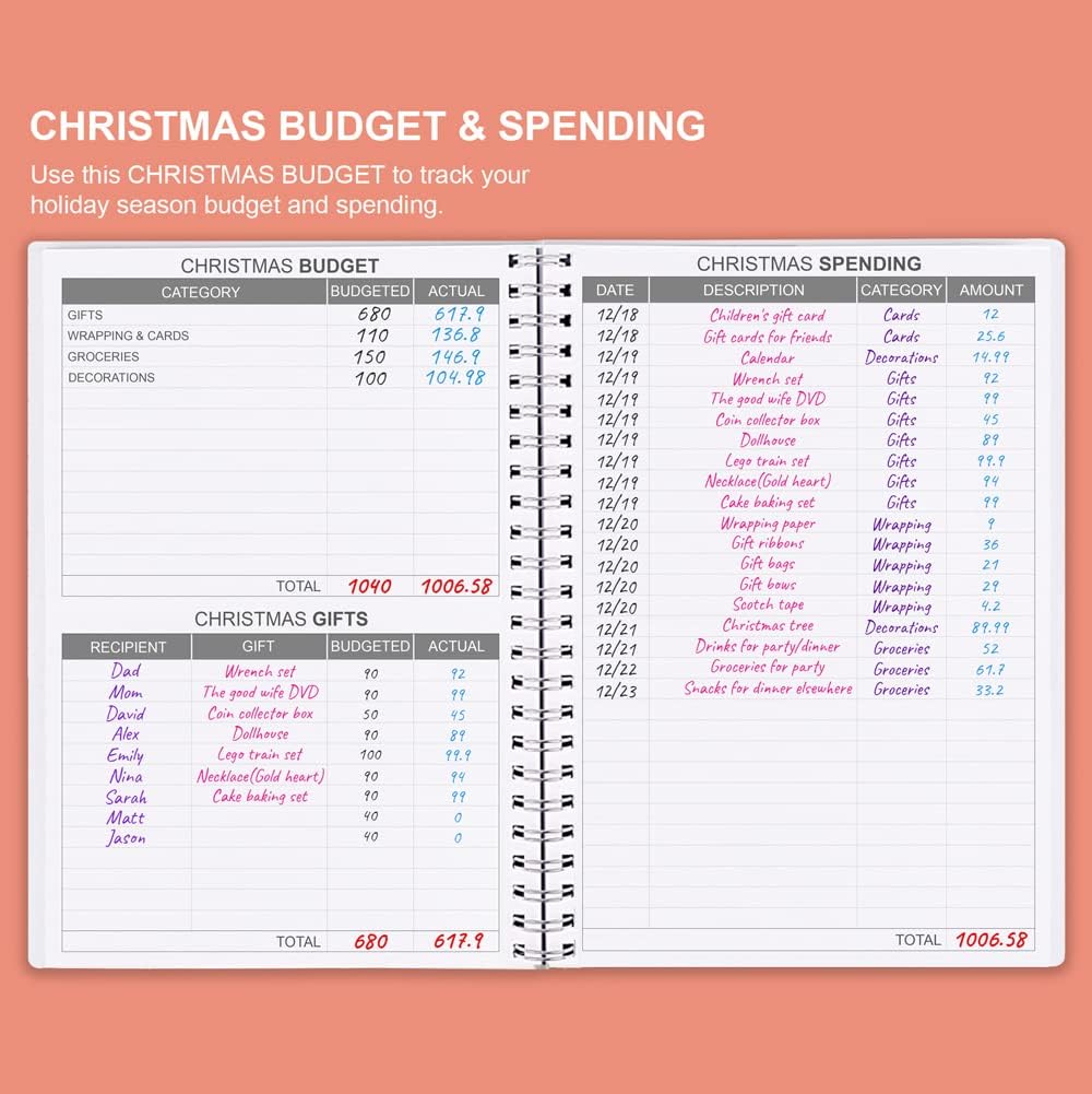 Budget Planner - Monthly Finance Organizer with Expense Tracker Notebook to Manage Your Money Effectively, Undated Finance Planner/Account Book, Start Anytime, 1 Year Use, A5, Rose Watercolor