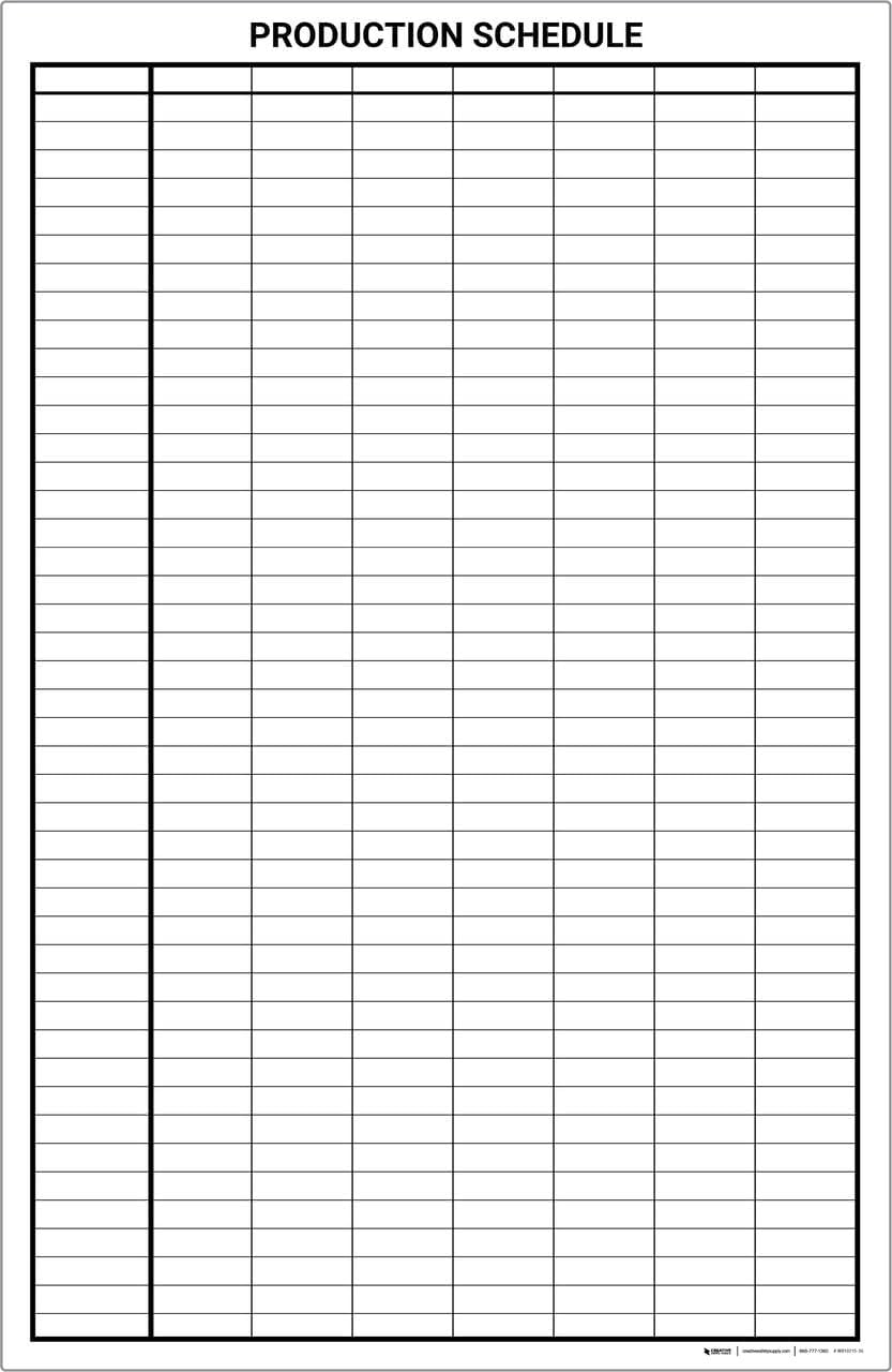 Production Schedule Portrait Whiteboard 48" x 36"