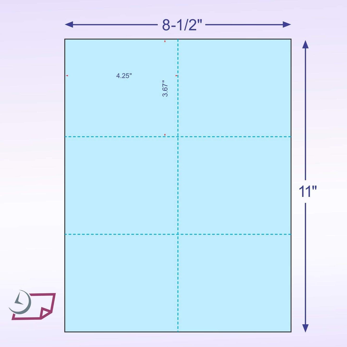 Laser Printer Blank Perforated Cards 6 up per Page, for School Registration Cards, Flower Delivery Cards, Inventory Tags, Wedding Response Cards, RSVP Cards, Trip Tickets, ETC, (1200 Blue Cards)