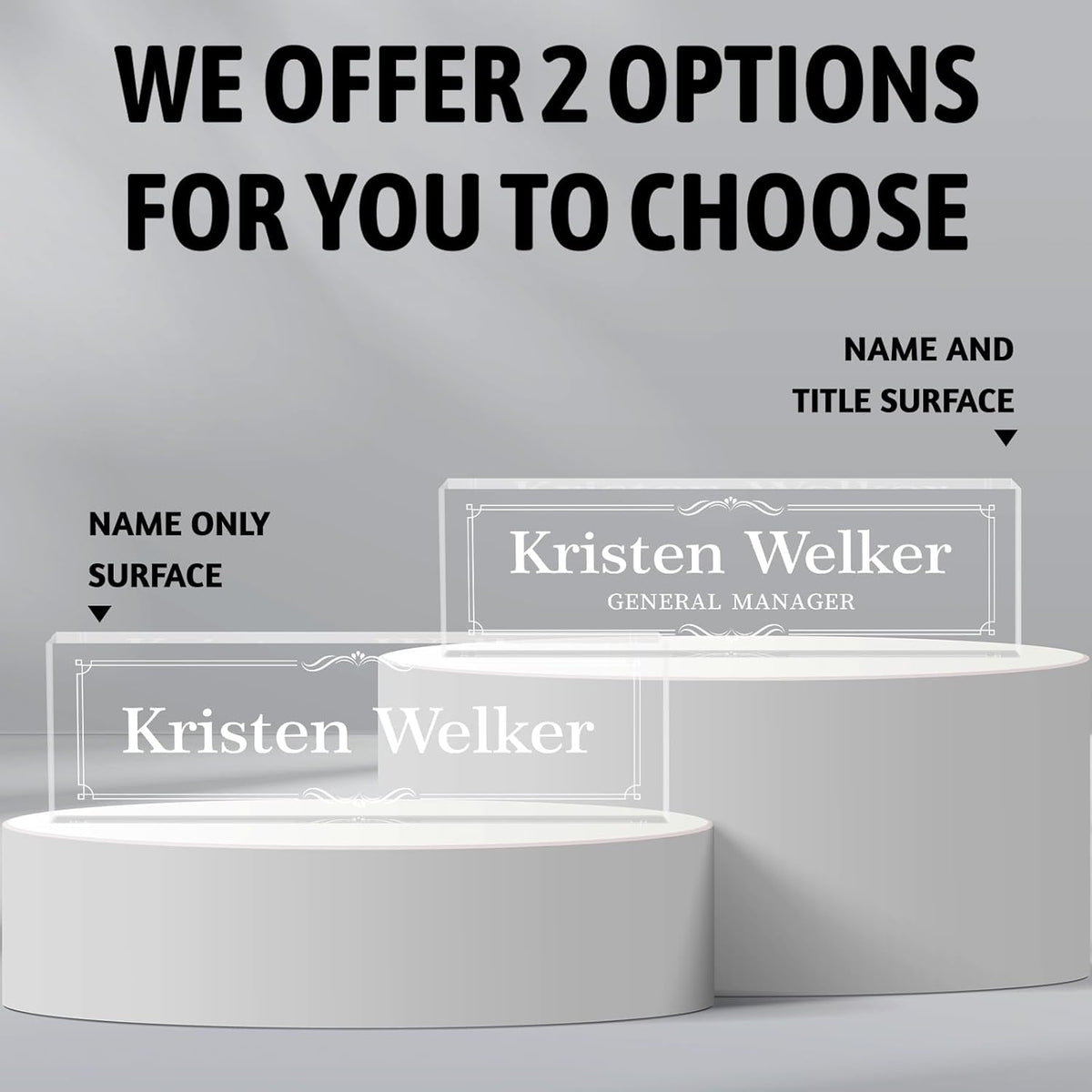 Personalized Desk Name Plates, Acrylic Engraved Name Plate for Desk, Custom Office Gifts & Desk Decor for Women Men, Employee Appreciation Gifts for Boss Teacher Nurse