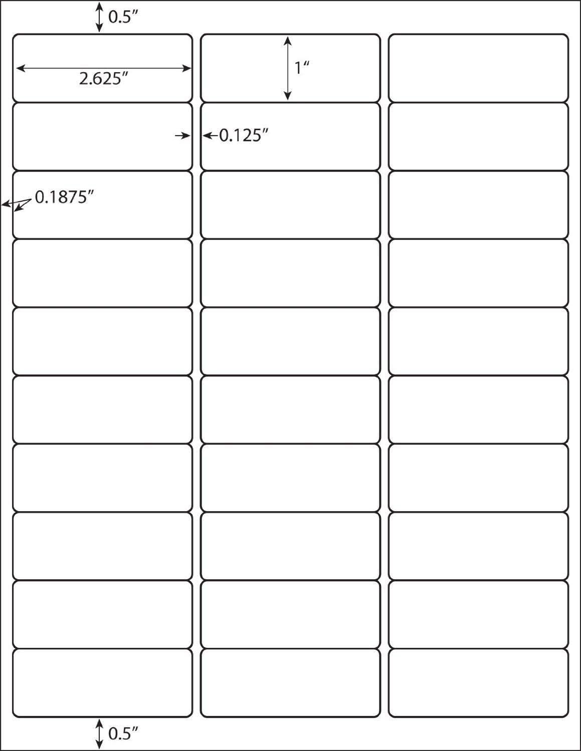 RBHK 1" x 2-5/8" Label Sticker Paper for Laser/Inkjet Printer, 8.5"×11" Address Mailing Labels, Matte White, 30 per Page [500 Sheets, 15000 Labels]