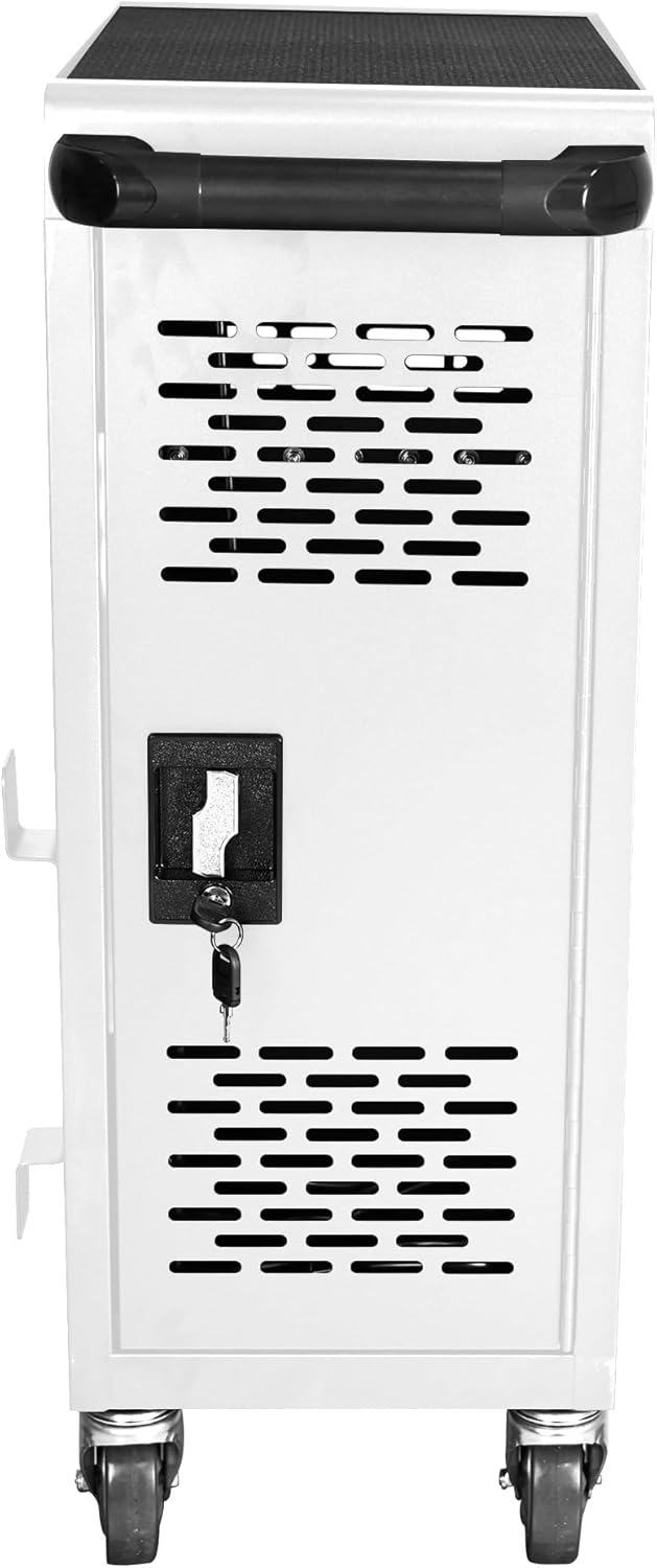 16 Device Mobile Charging Station for Laptops/Tablets/iPads/Chromebooks,16 Bay Lockable Charging Cabinet with Cable Management & Power Strip Included, Laptop & Tablet Storage Carts,Easy Assembly