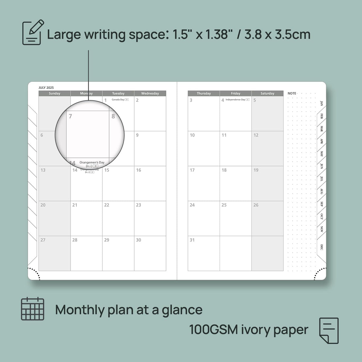 POPRUN Planner 2025-2026 (Medium - 6.5'' x 8.5'') Academic Weekly Calendar (July 2025 - June 2026) with Hourly Time Slots, Monthly Tabs, 100GSM Thick Papers, Leather Soft Cover - Pink
