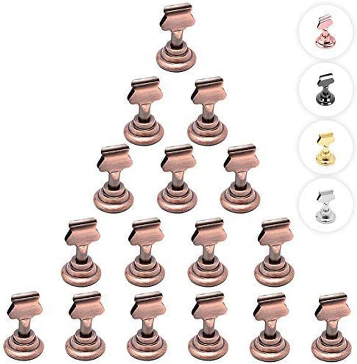 Urban Deco 16PK Table Number & Place Card Holders - 1.7 Inch Steel Holders for Photos, Food Signs, Memo Notes, Weddings, Restaurants, Birthdays (Copper)