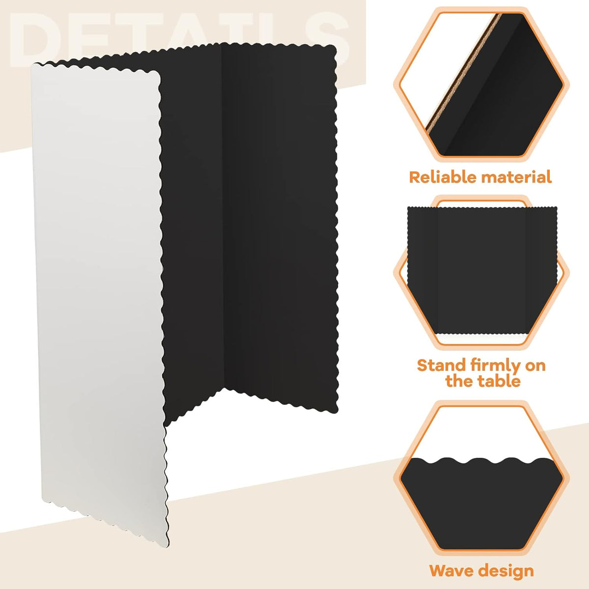 12 Pieces Tri Fold Poster Boards Bulk, Lightweight Science Display Boards, Trifold Presentation Display Board for Science Fair Project(14 x 22 Inch,Black)