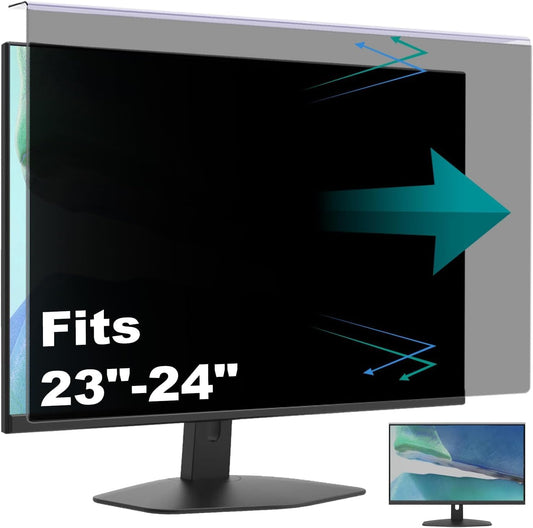 Hanging Computer Privacy Screen Protector Shield Compatible for 23/24 Inch Widescreen Desktop Monitor -Anti Glare & Blue Light Filter-Hanging Design for Easy On/Off