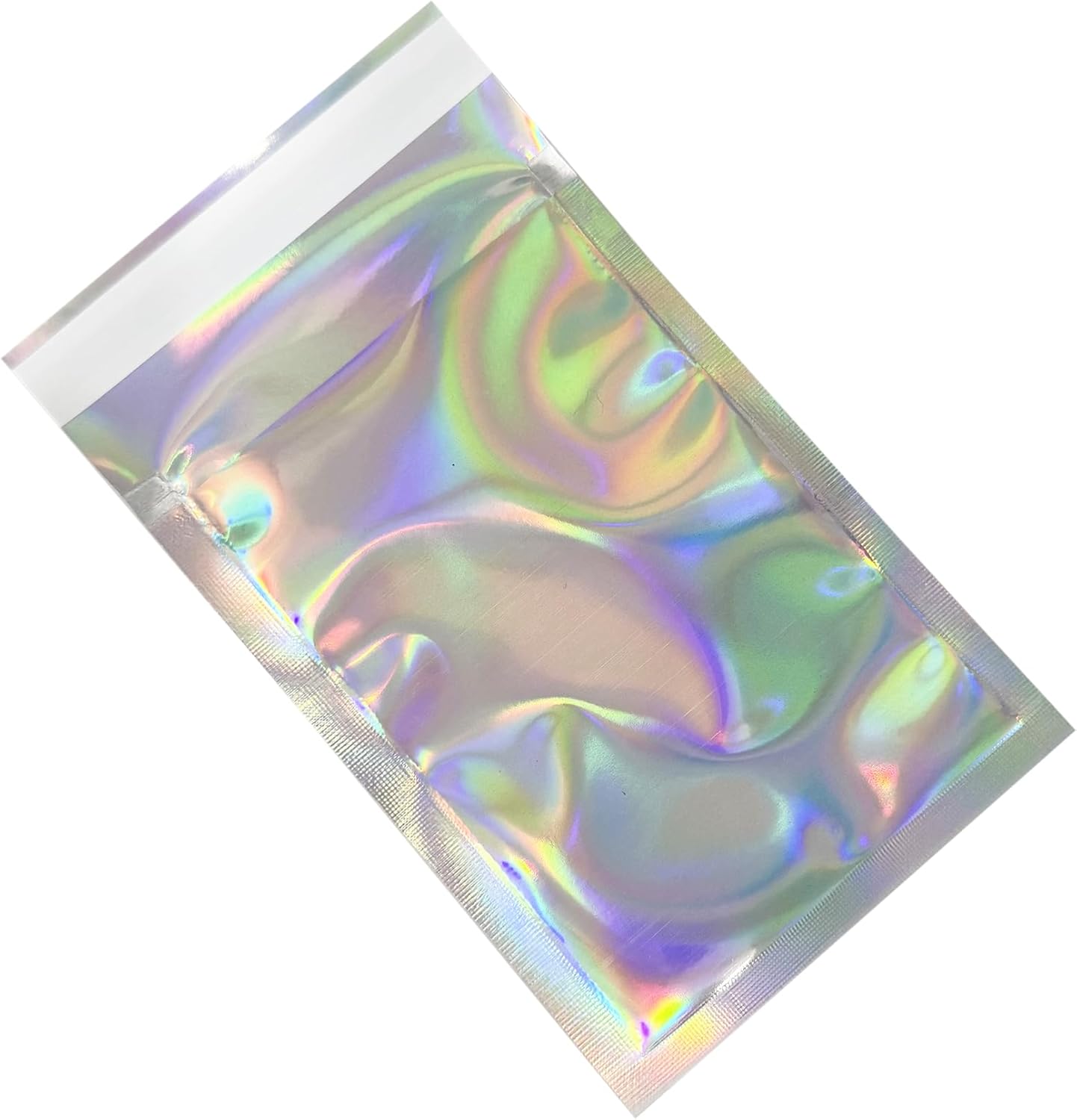 PABCK 100 Pack 3.94x5.91+1.18 inch Holographic Metallic Poly Mailers Self Sealing Packaging Aluminum Foil Glitter Bags Shipping Envelopes Mailing Storage Pouches for Shipping Packaging