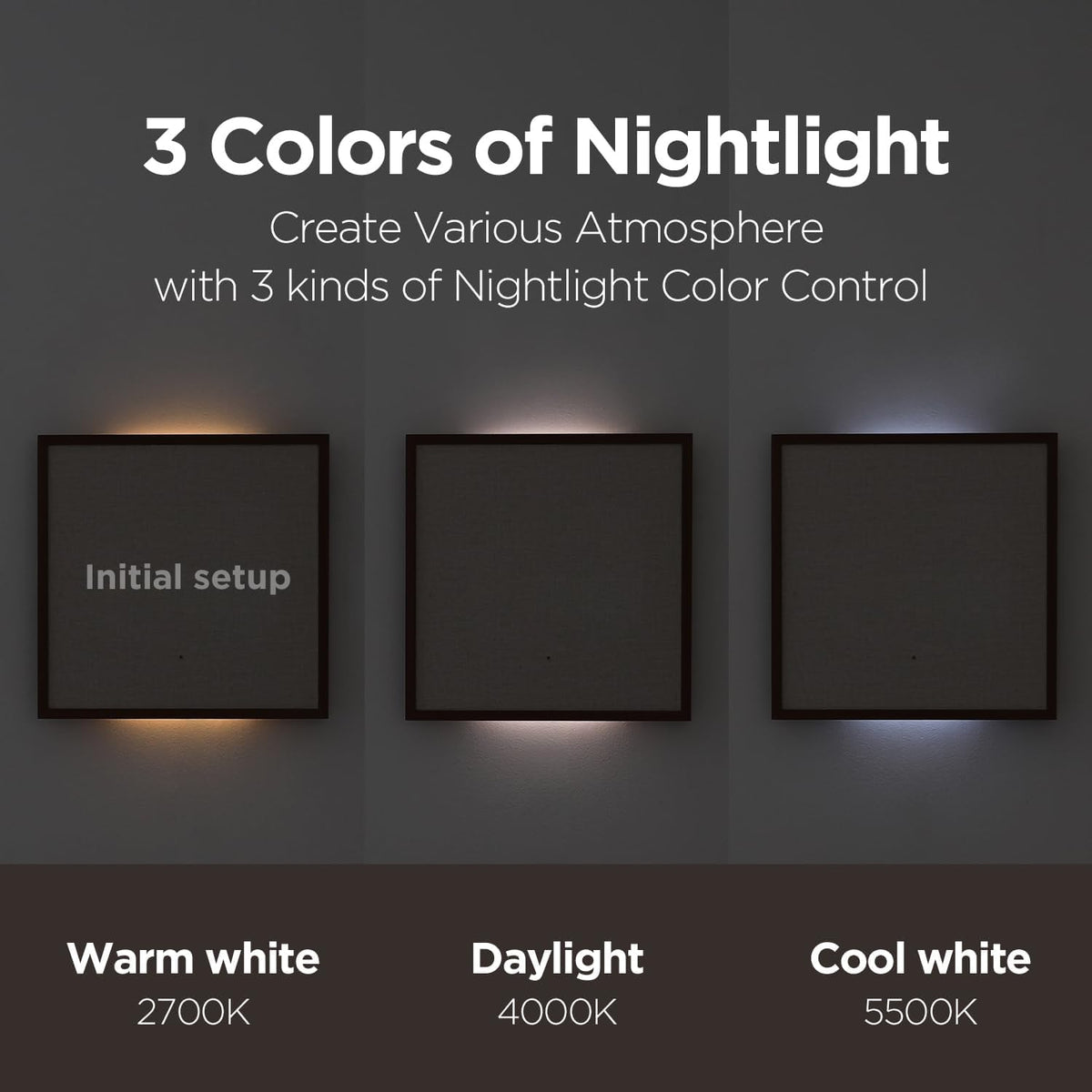 mooas Wooden Frame LED Silent Wall Clock with Remote, Backlit Nightlight, Modern Digital LED Wall Clock Display Sunrise Alarm Melody 5 Brightness for Bedroom Living Room (Wooden Frame Light Brown)