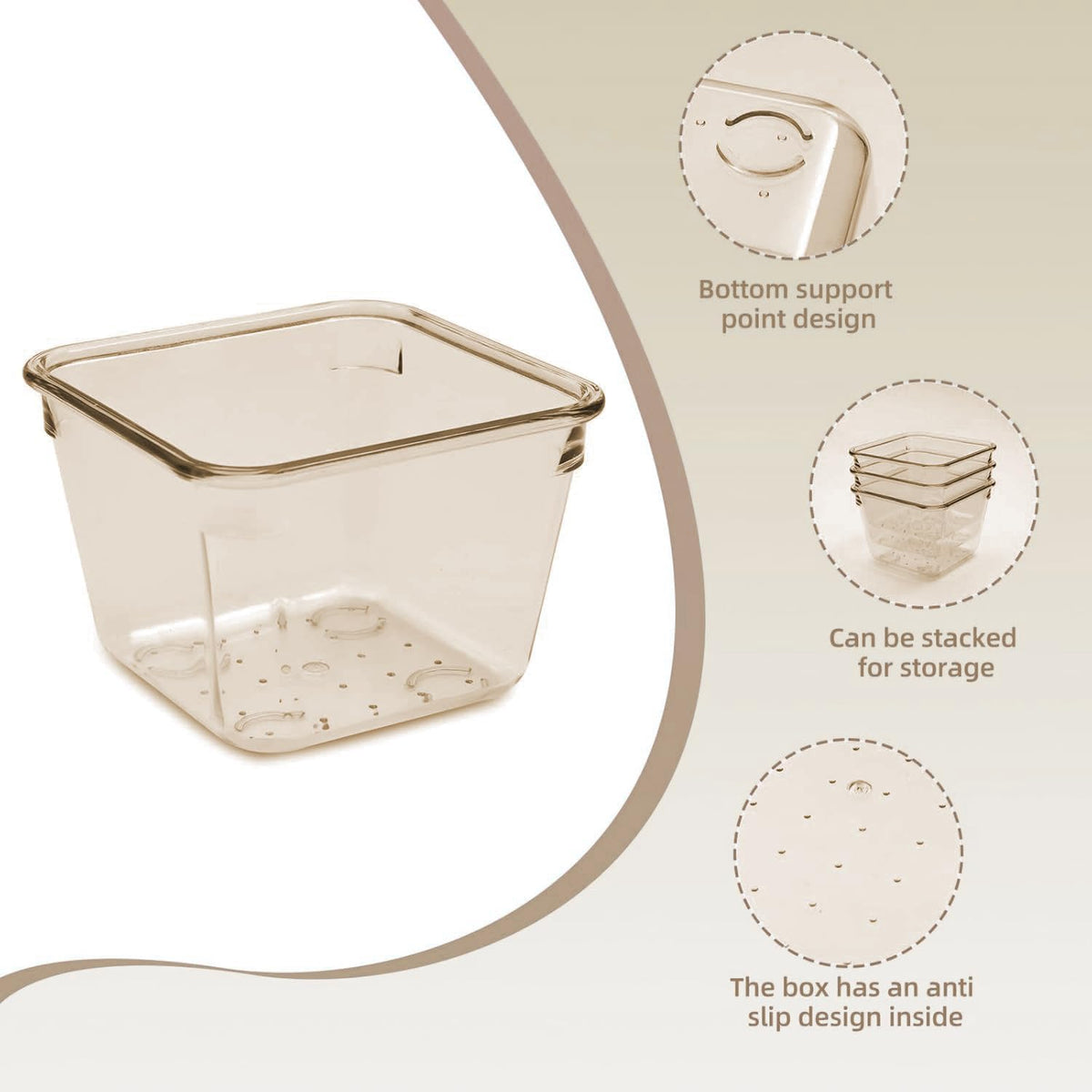 Kitchen Desk Drawer Organizers Storage for Office, Small Acrylic Vanity Trays Makeup Organizer for Drawer Bathroom Plastic Make up Organizers 25 Pcs Clear Champagne