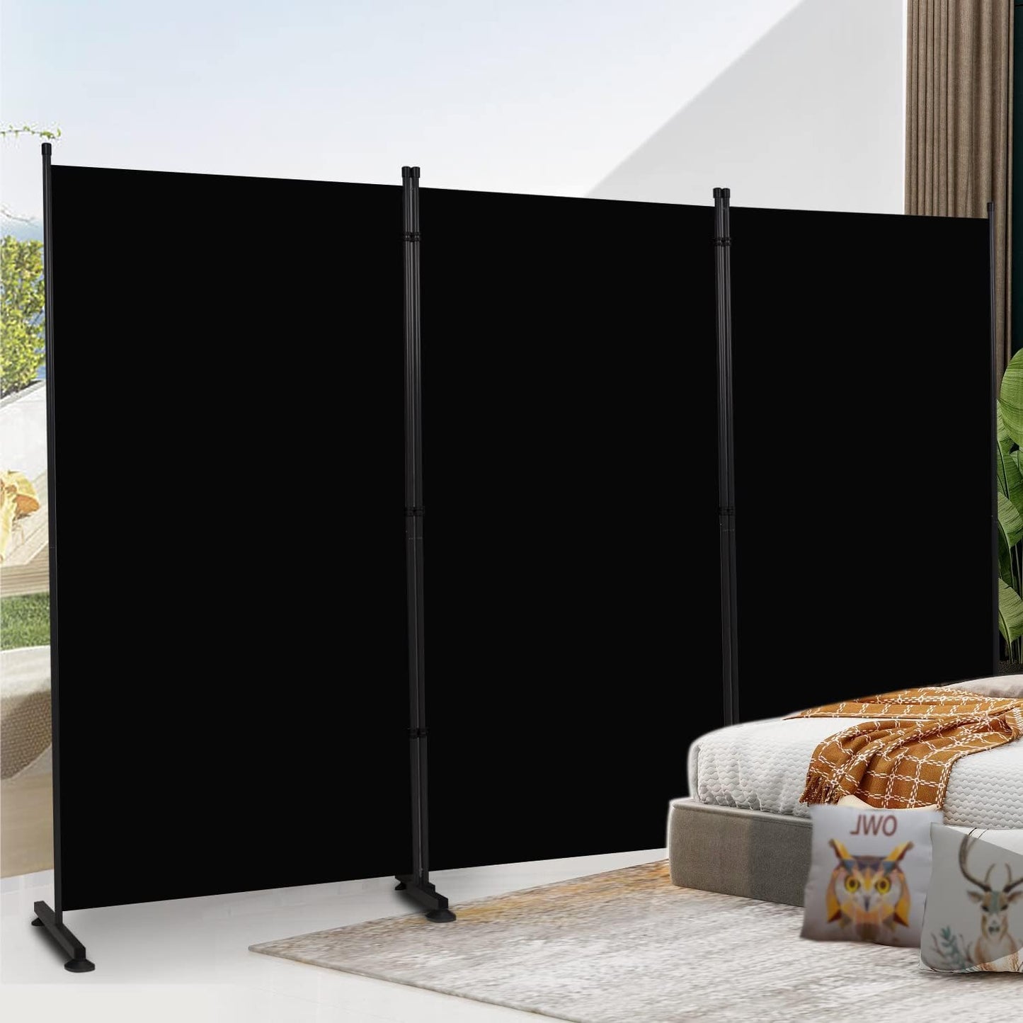 Room Divider 6ft Room Dividers and Folding Privacy Screens, 3 Panel Partition Room Divider Fabric Panel, Indoor Wall Divider for Room Separation Freestanding Space Separators for Bedroom Office Studio