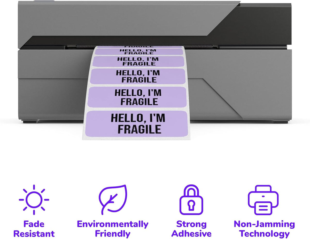 Rollo Direct Thermal 2x1 Sticker Labels - Roll of 1,000 Pink Thermal Labels - Multi-Purpose Thermal Printer Stickers
