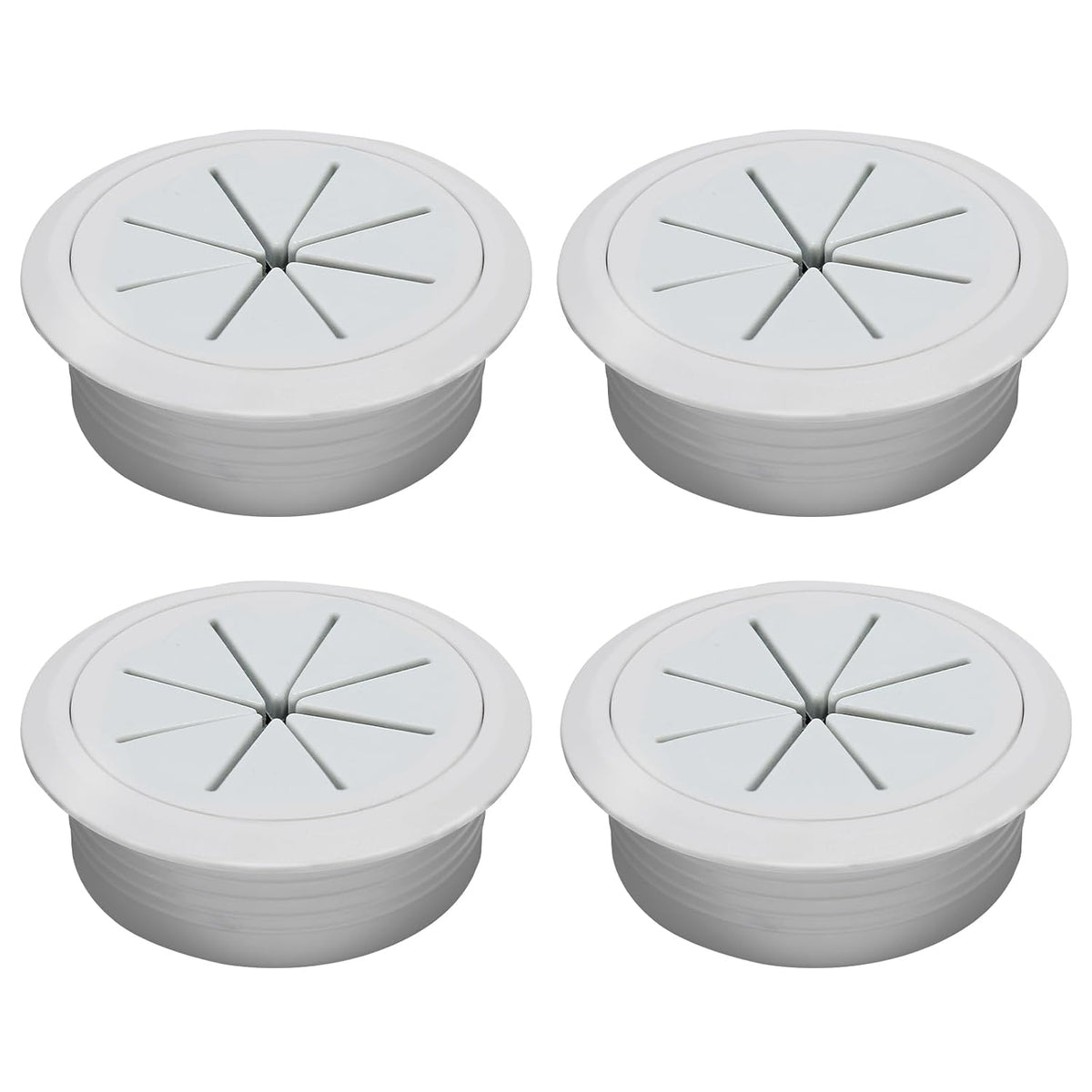 Desk Grommet 2" (50 mm), Desk Hole Cover for Cables Grey, Cable Grommet ABS Plastic, Desk Hole Grommet for Office and Home Table Cable, Detachable & Flexible Cable Cord Organizer-4 Pcs