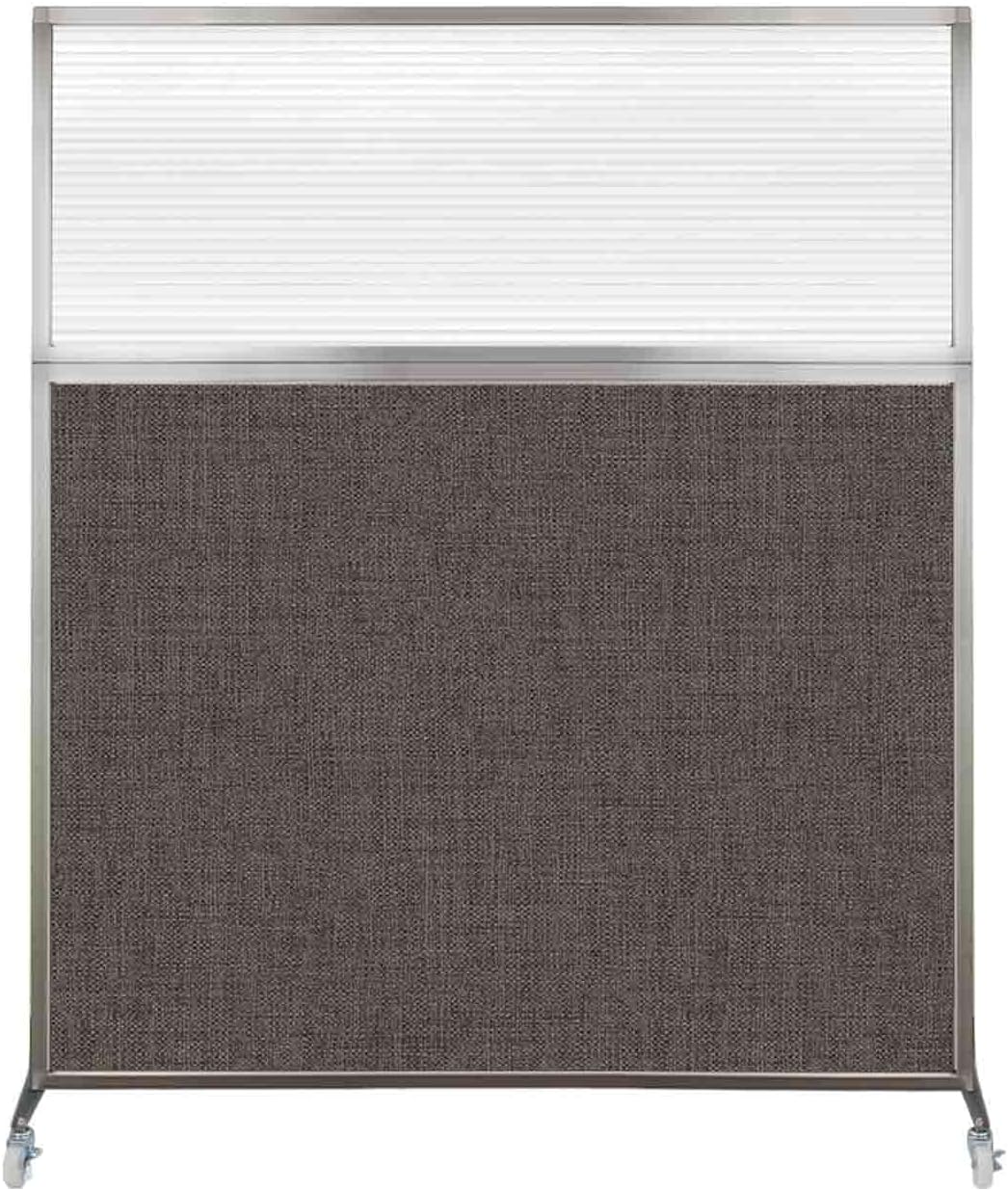 Versare Hush Screen Portable Room Divider with Wheels | Workstation Wall Divider | Freestanding Privacy Hush Panels | Clear Fluted Windows | Fabric Office Divider Screen | Great for Room Separation