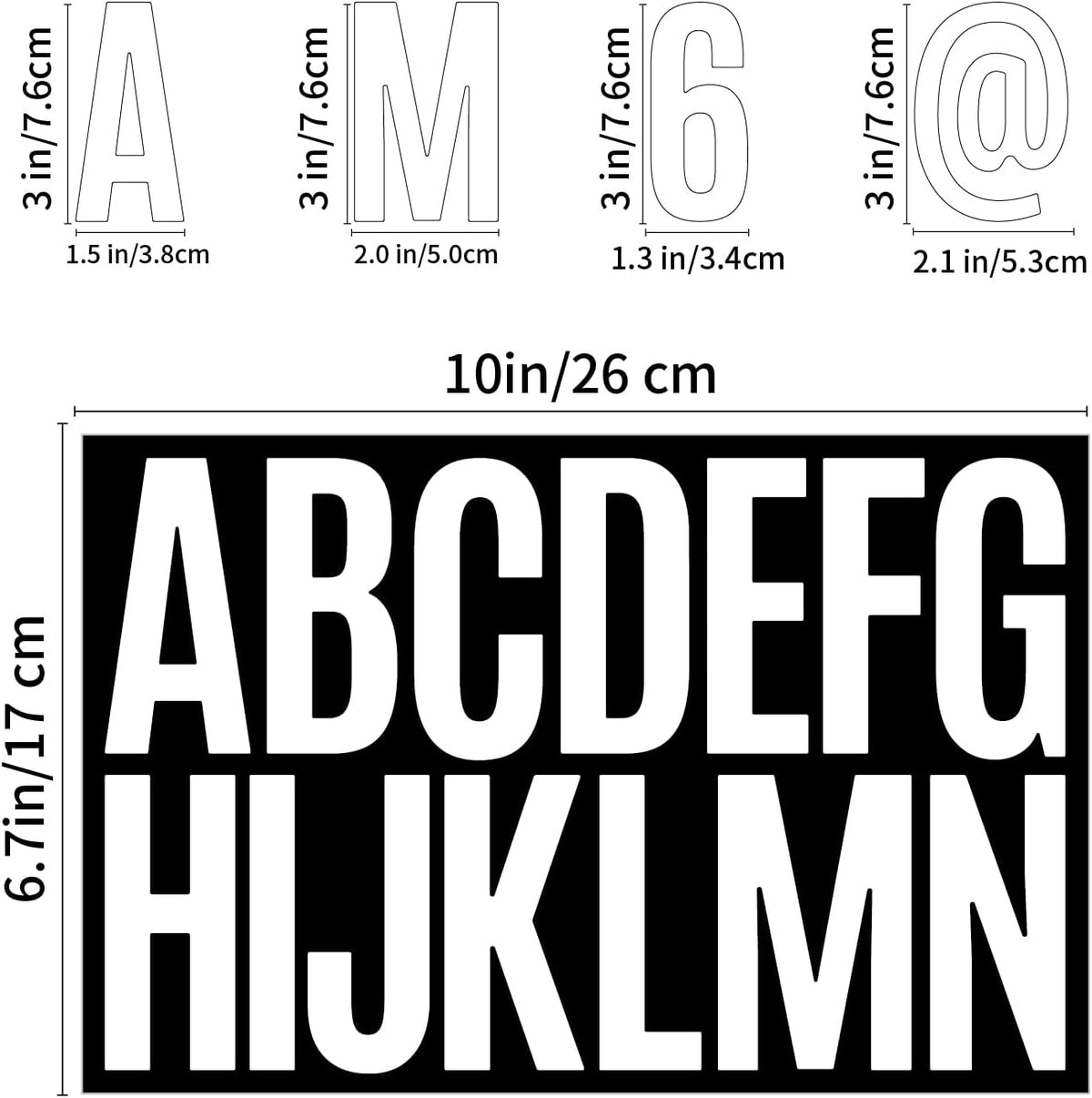 480 Pcs Waterproof 3" Vinyl Alphabet & Number Stickers - Self-Adhesive for Mailboxes, Windows, Doors, Signs, Vehicles & More, White