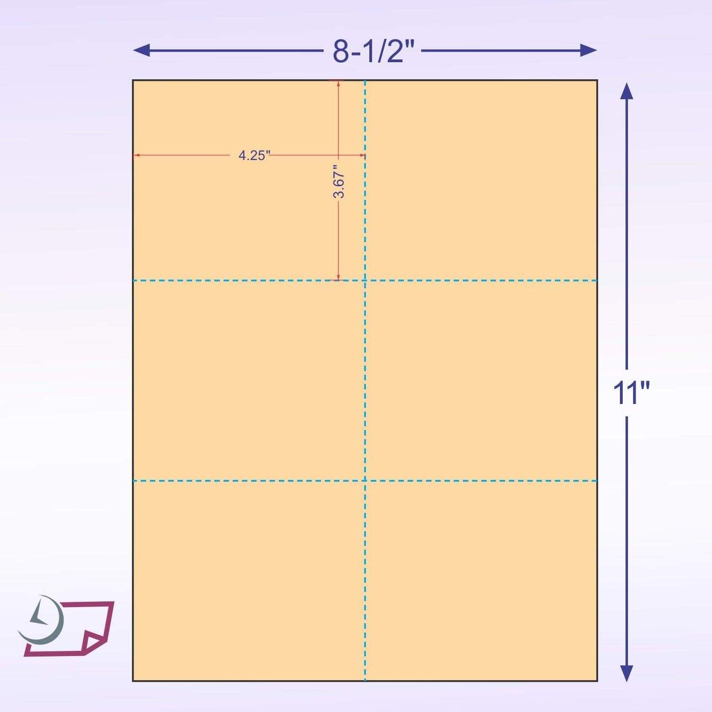 Laser Printer Blank Perforated Cards 6 up per Page (Buff, 6000 Cards)