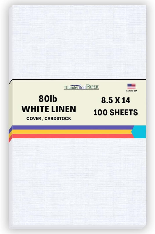 White Linen 8.5x14 100 Sheets Cardstock 80 lb Cover 216 gsm Fine Textured Linen Legal Size Wedding Invitations Card Making Crafts Elegant