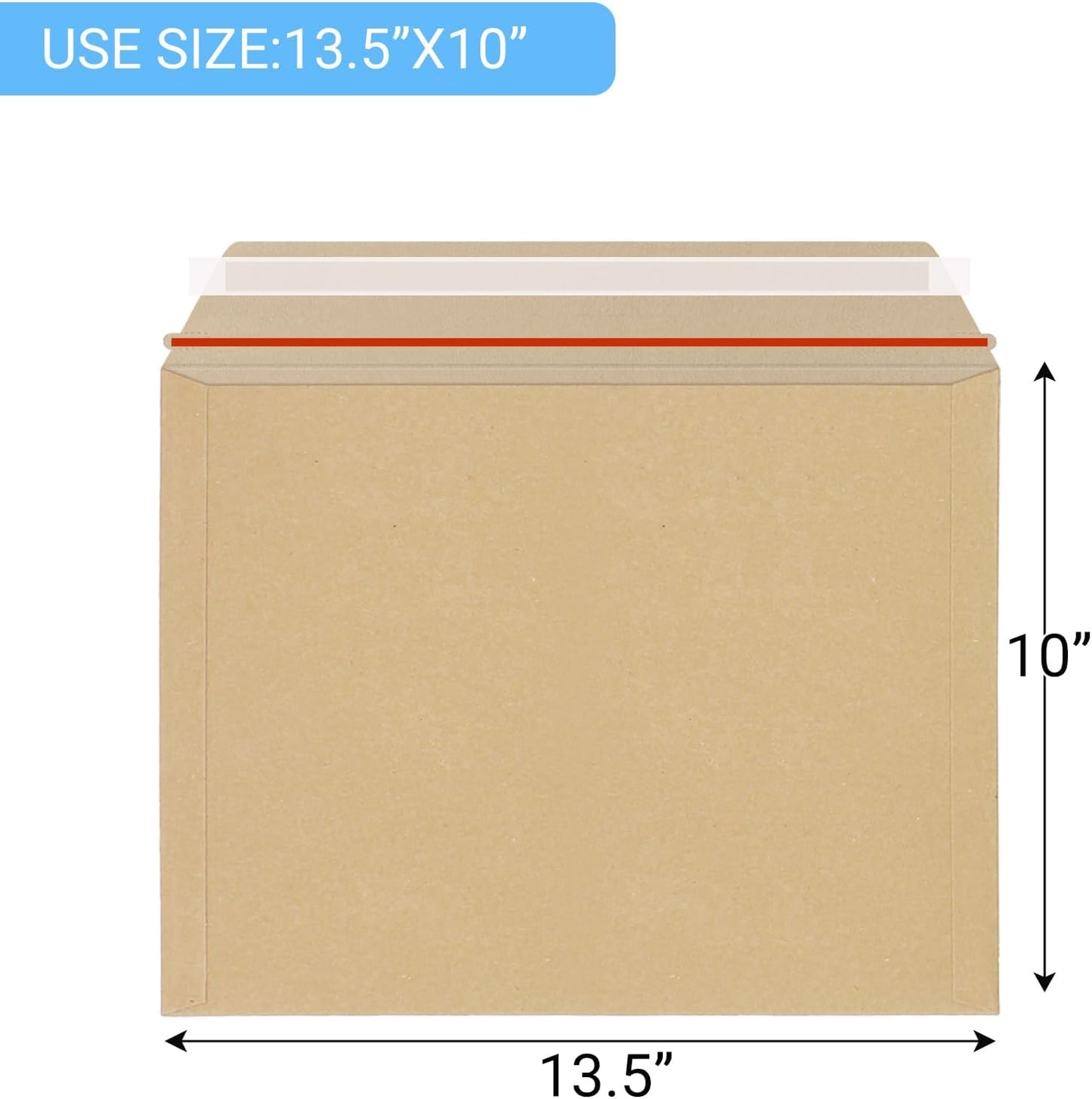 25 Pack 10x13.5 inch Kraft Rigid Mailer Self Seal Photo Document Mailers, Stay Flat Kraft Cardboard Envelopes Photography Mailers for Papers,Photos, Document