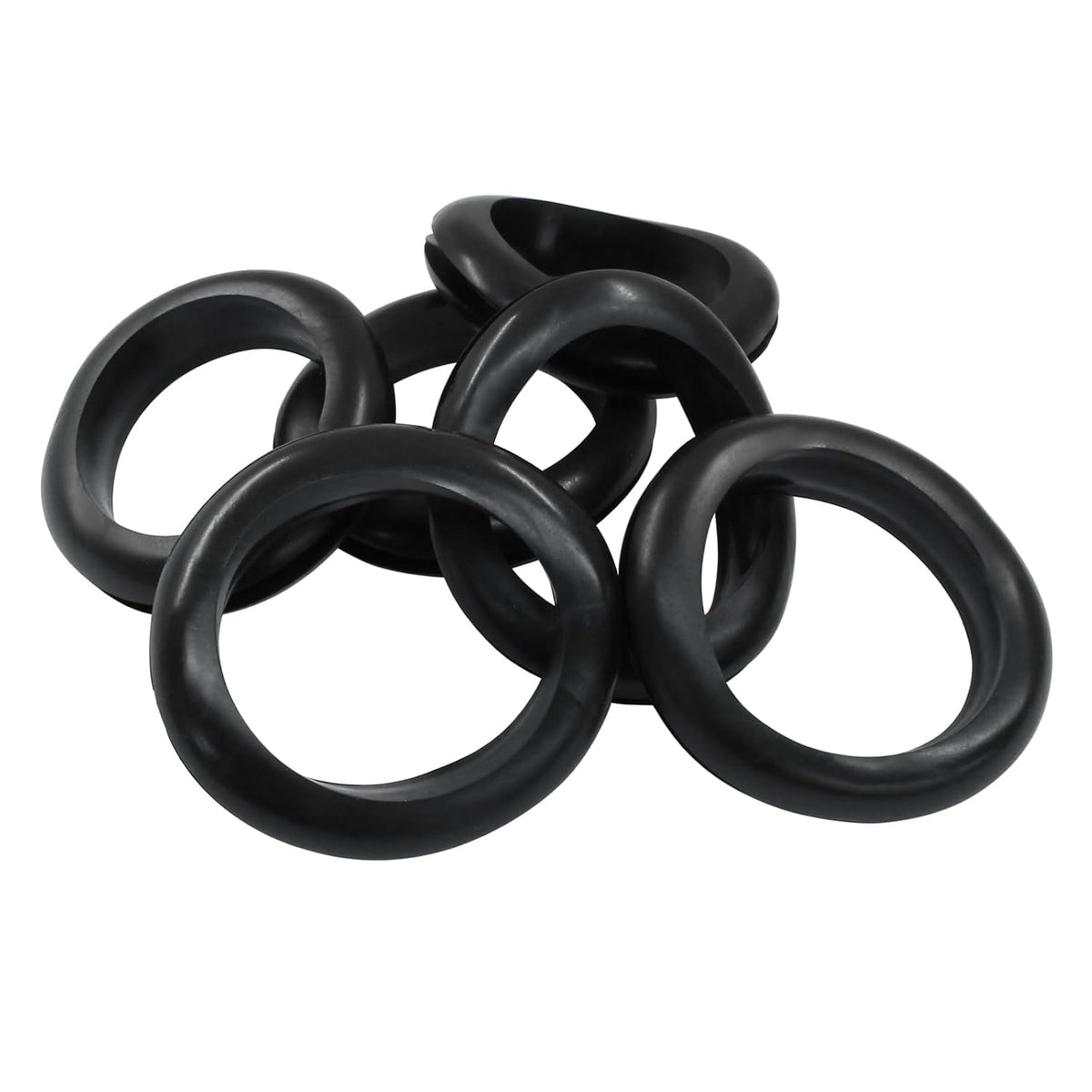 6 Pcs Rubber Grommets, 1-9/16" Inside Diameter 1-3/4" Drill Hole Rubber Wire Grommets O Ring Grommets for Wire, Firewall, Cables, Plugs, Automotive(Black)