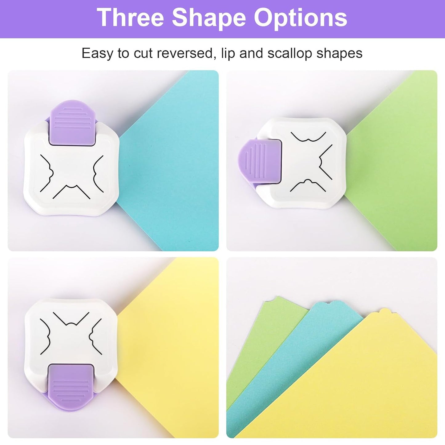Paper Corner Cutter, Corner Punch Corner Puncher for Cardstock, 3 in 1 Beauty Shape Paper Edge Cutter for Card Making, Crafts, DIY Projects, Scrapbook Supplies
