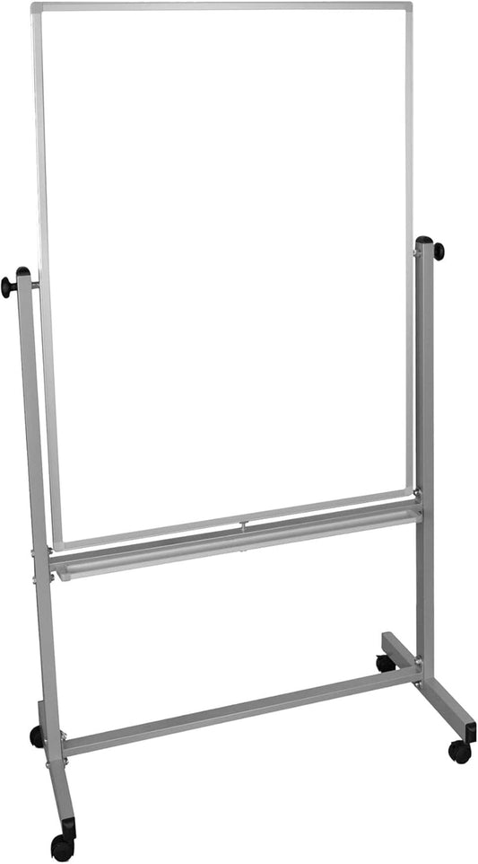 Luxor Mobile MB3648WW Dry Erase Double-Sided Magnetic Whiteboard with Aluminum Frame and Stand,36"W x 48"H