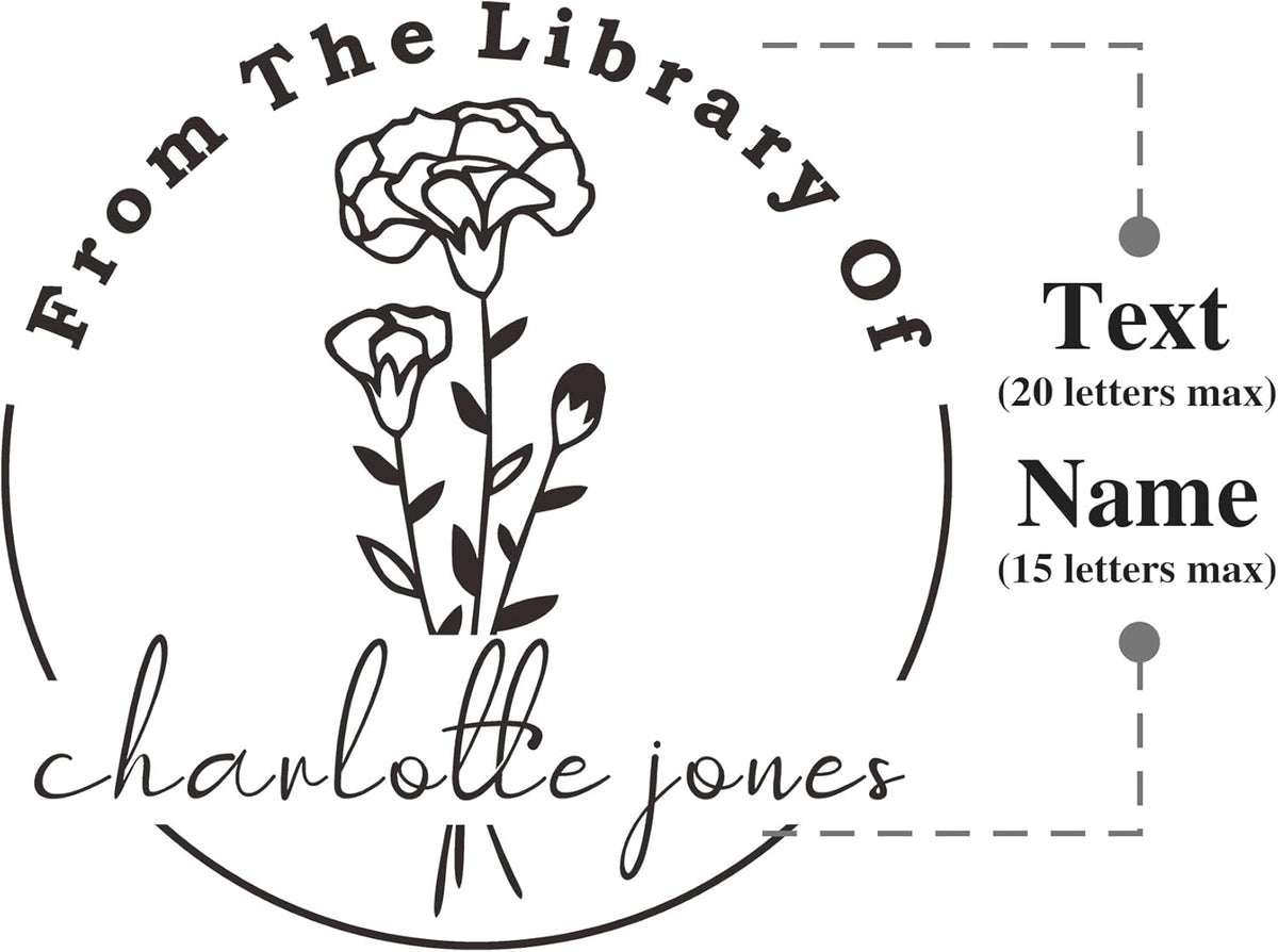 from The Library of Embossers & Stamps Custom Color Self-Inking Stamp with Your Name or Design Great for Personalizing Books, Text Books and Journals (16)