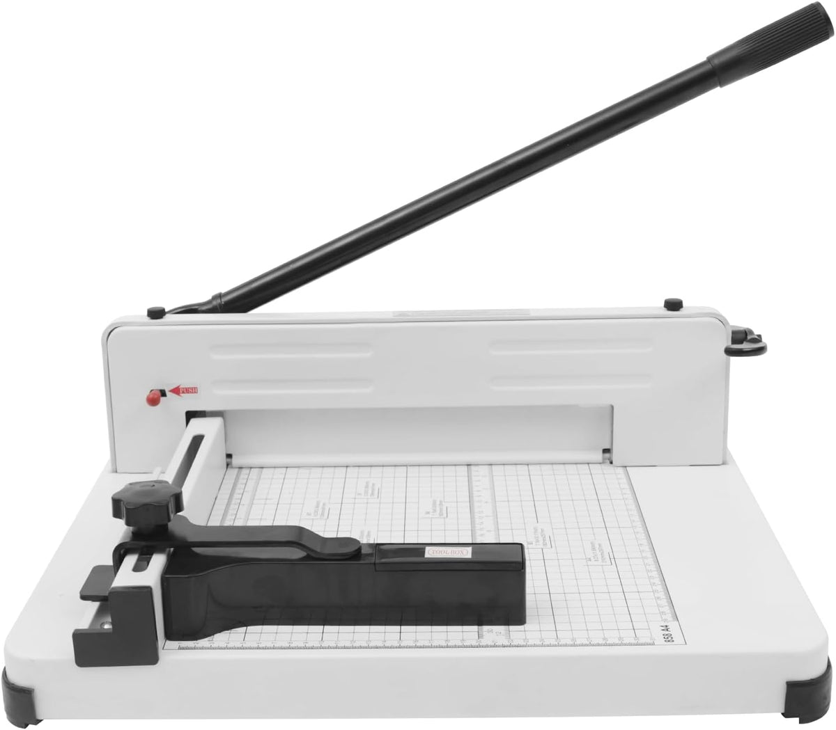 12" Guillotine Paper Cutter Heavy Duty Paper Cutter with Safety Lock Precision Paper Trimmers for 400 Sheets A4 B4 A5 B6 B7 Papers Slicer for Office School