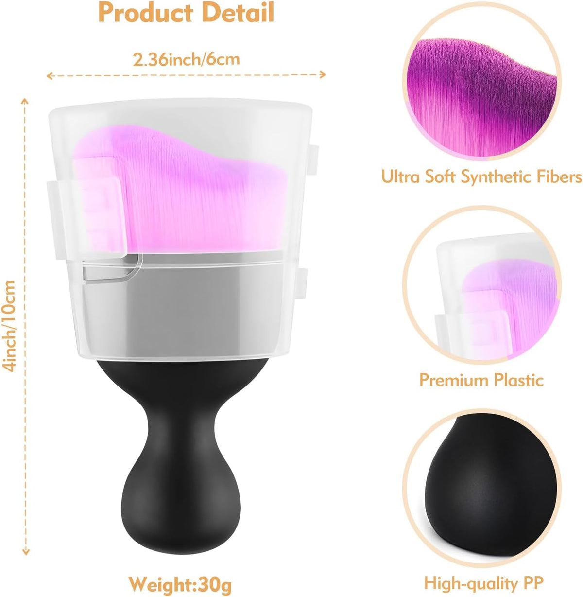 Car Interior Cleaning Brush Car Duster Interior with Ultra Soft Bristles Auto Detailing Brushes Dusting Car Accessories for Dashboard, AC Vents, Leather, Scratch-Free (Double Purple)
