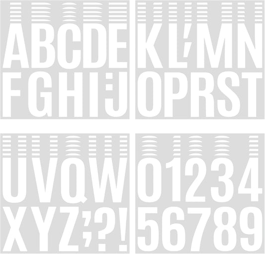 258 Pcs Waterproof 4" Self-Adhesive Vinyl Alphabet & Number Stickers for Mailboxes, Signs, Windows, Doors, Vehicles, Home, Business, and Lockers - White