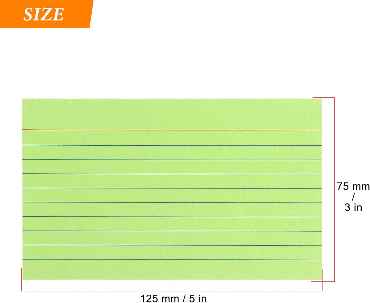 Tamaki Colored Index Cards 3 X 5 Ruled Note Cards Flash Cards for Studying, Home and Office Ruled Index Cards, 180 Count