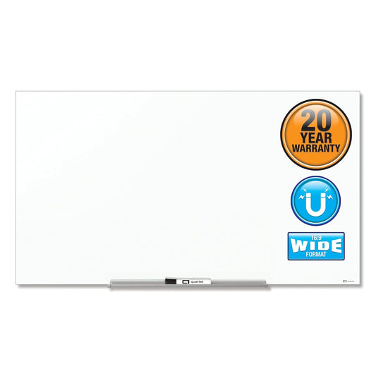 Quartet Glass Whiteboard, Magnetic Dry Erase Board, Wall Mounted Whiteboard for Office, School and Home, 85" x 48", White (G8548IMW)