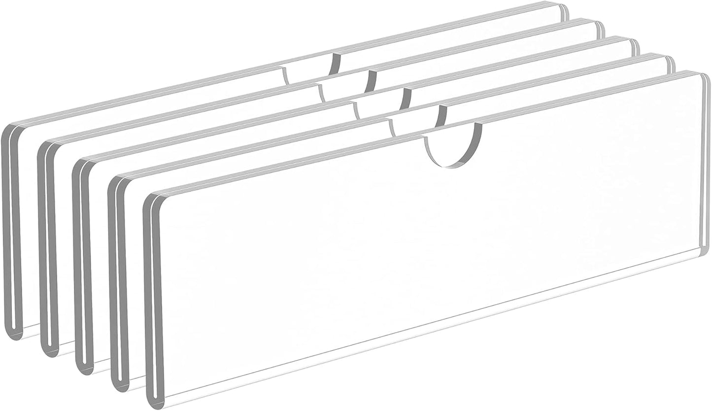 Acrylic Wall Name Plate Holder, Door Plate with Adhesive Tapes, Clear Sign Holder Frame, 2"x8", 5 Pack