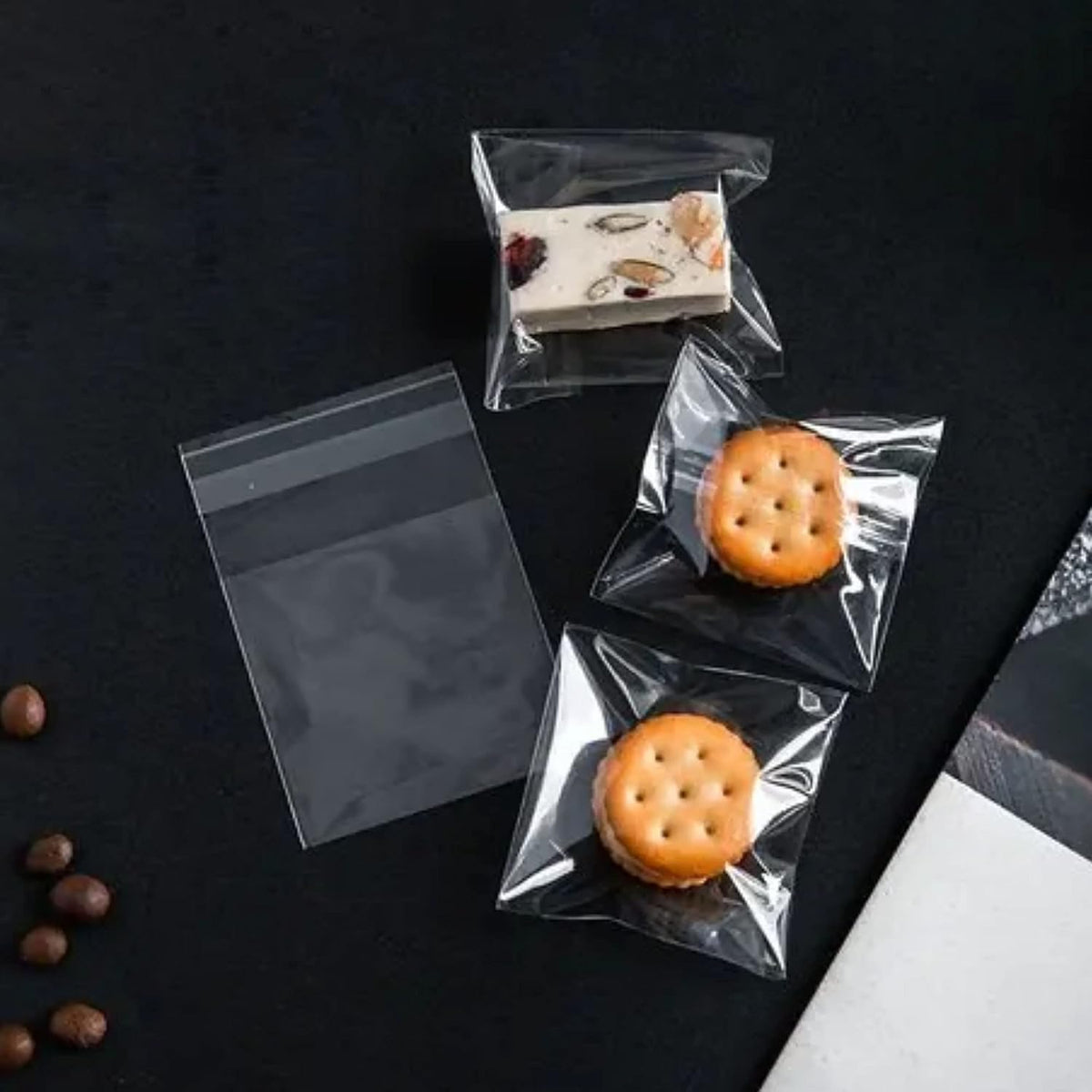 500pcs Small Clear Adhesive Bags 2" x 3" Cellophane Jewelry Packaging Bags Self Sealing Plastic Bags 1Mil for Earrings Cookie Candy Beads Coins Gifts Decorative (9 Sizes to Choose from)