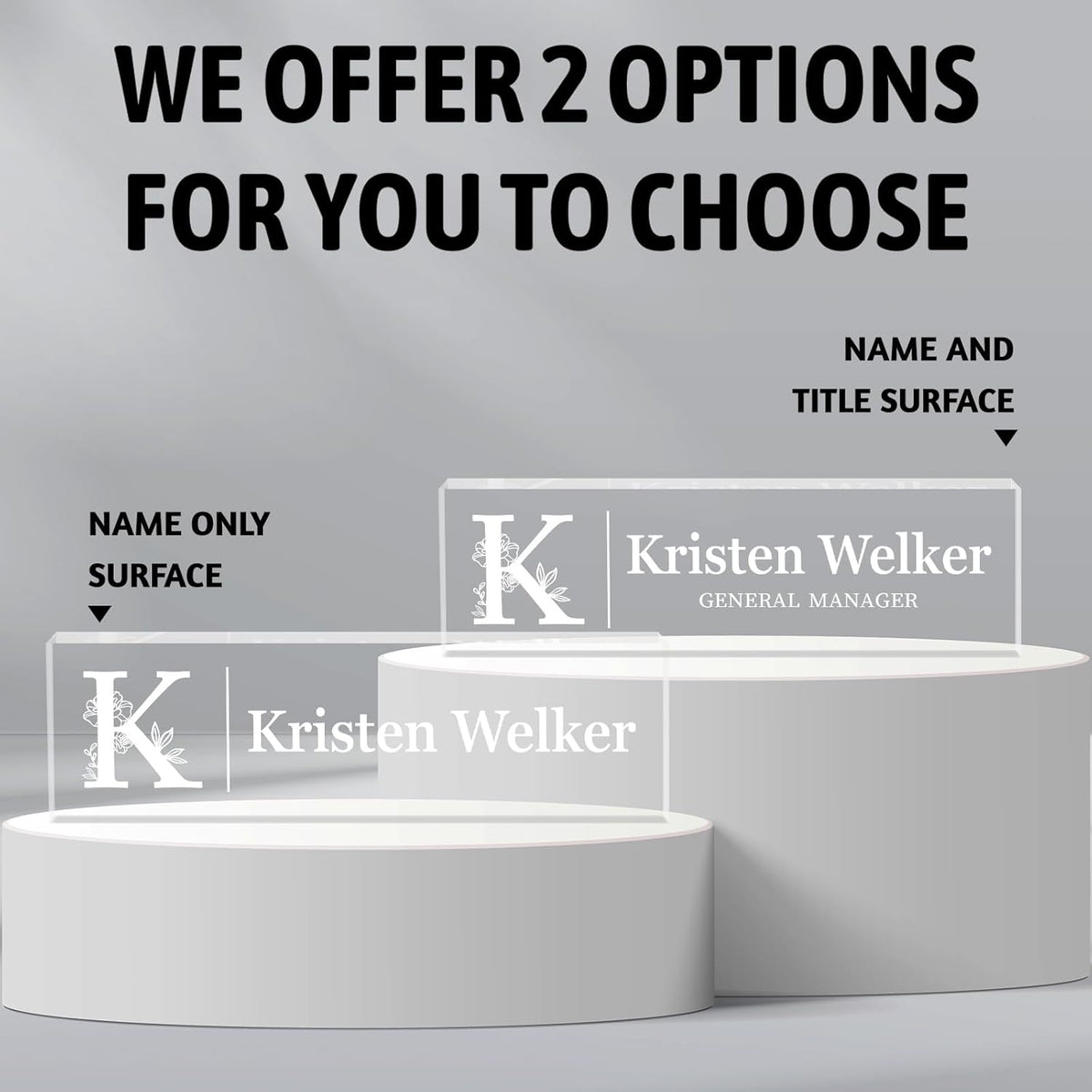 Personalized Desk Name Plates, Acrylic Engraved Name Plate for Desk, Custom Office Gifts & Desk Decor for Women Men, Employee Appreciation Gifts for Boss Teacher Nurse
