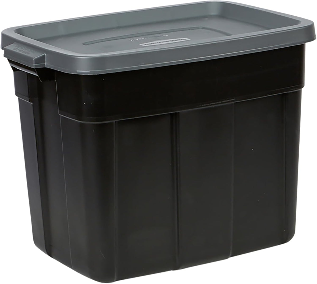 Rubbermaid 3-Pack Garage Storage Bins 18x12 Inch Heavy Duty Storage Bins, Large Capacity - USA Made Stackable Plastic Bins with Lids Black