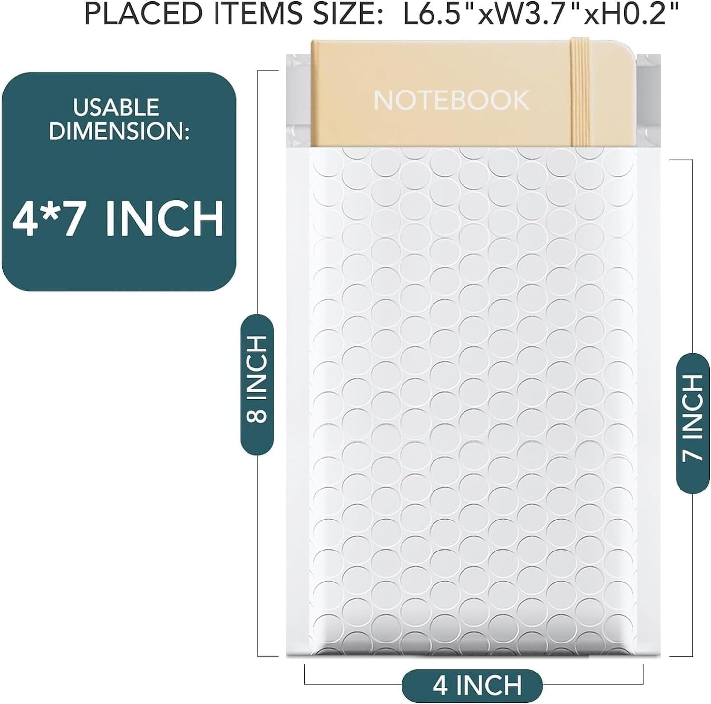 Metronic Bubble Mailers 4x8 Inch 4000 Pack White Usable Size 4x7'' Waterproof Bubble Mailer Padded Envelopes Self Seal, Cushioning Poly for Packaging, Shipping, Mailing, Small Business Supplies