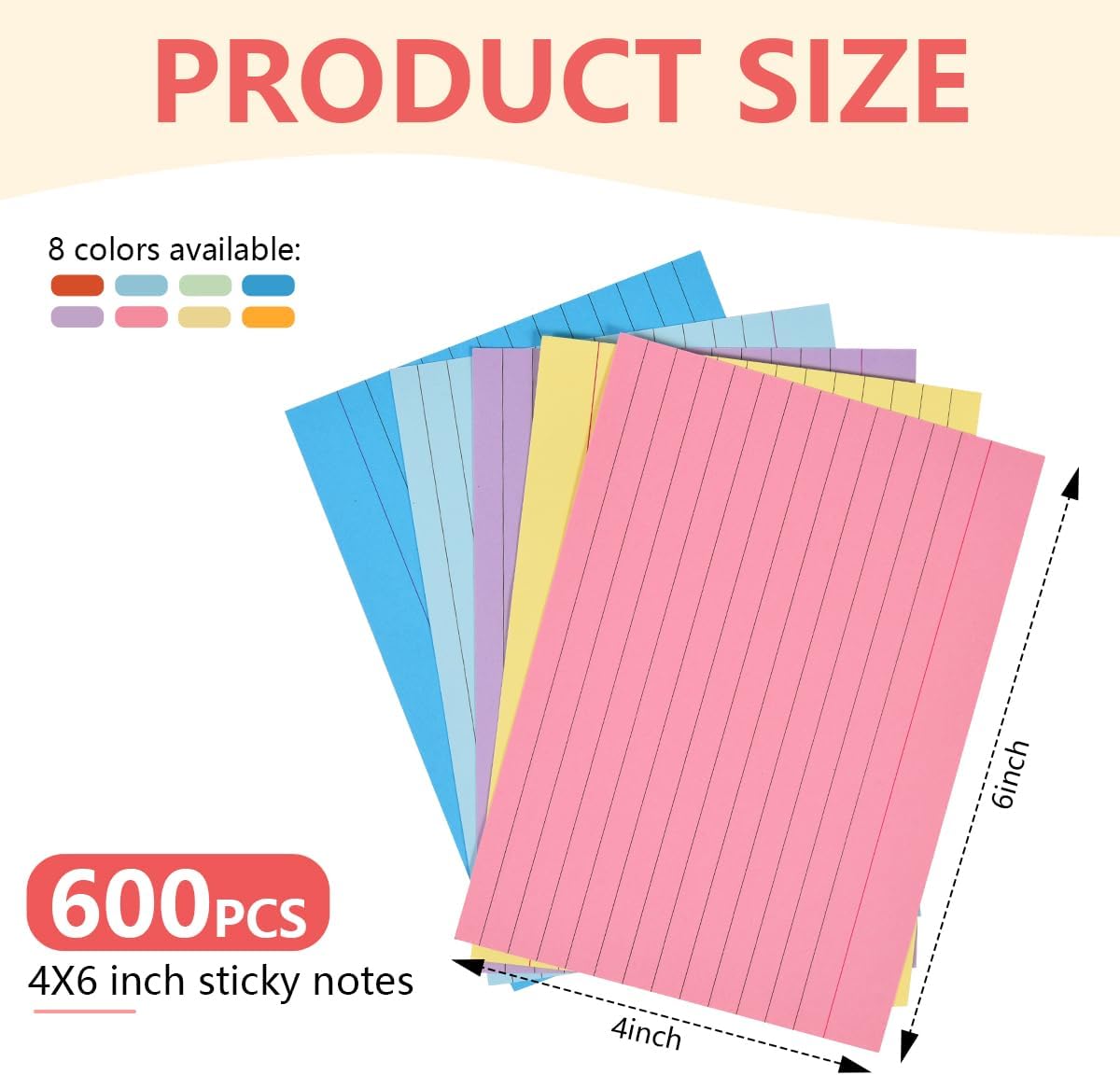 OBTANIM 200 Count 4 x 6 Inch Index Cards Assorted Colors Ruled Index Flash Cards for Studying Taking Note Office Home and School Daily Recording