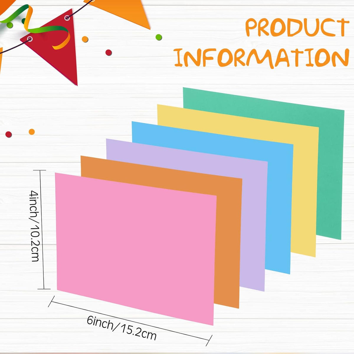 Fainne 300 Pcs Blank Index Cards 180 Gsm Thick Card Stock Assorted Color Neon Blank Flash Cards Colorful Study Notecards for Organizing(4 x 6 Inch,Bright Colors)