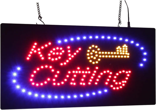 Key Cutting Sign, 19"x10", 48x24cm, TOPKING, LED, Neon, Florescent, Signage, Signboard, Display, Billboard, Screen, Grand Opening, Gift