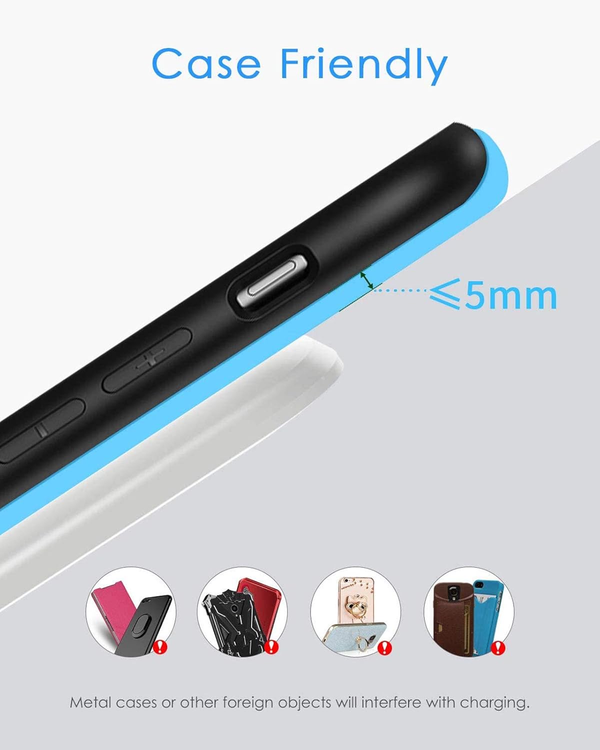 NANAMI Upgraded Fast Wireless Charger, Qi-Certified Wireless Charging Stand for iPhone 16/16 Plus/16 Pro/16 Pro Max/15/14/13/12/12 Pro & Qi Charger for Samsung Galaxy S24/S24 Ultra/S23/S22/S21/S20