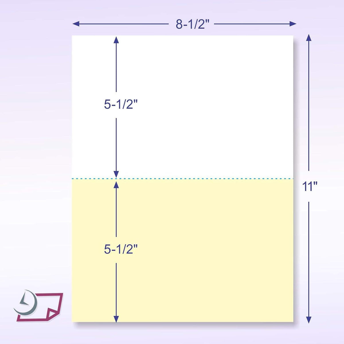 NextDayLabels - Case of 2,500 Sheets 8-1/2 x 11" 2 Part Perforated Paper, Great for Invoices, Receipt, Statement etc. (White/Yellow)