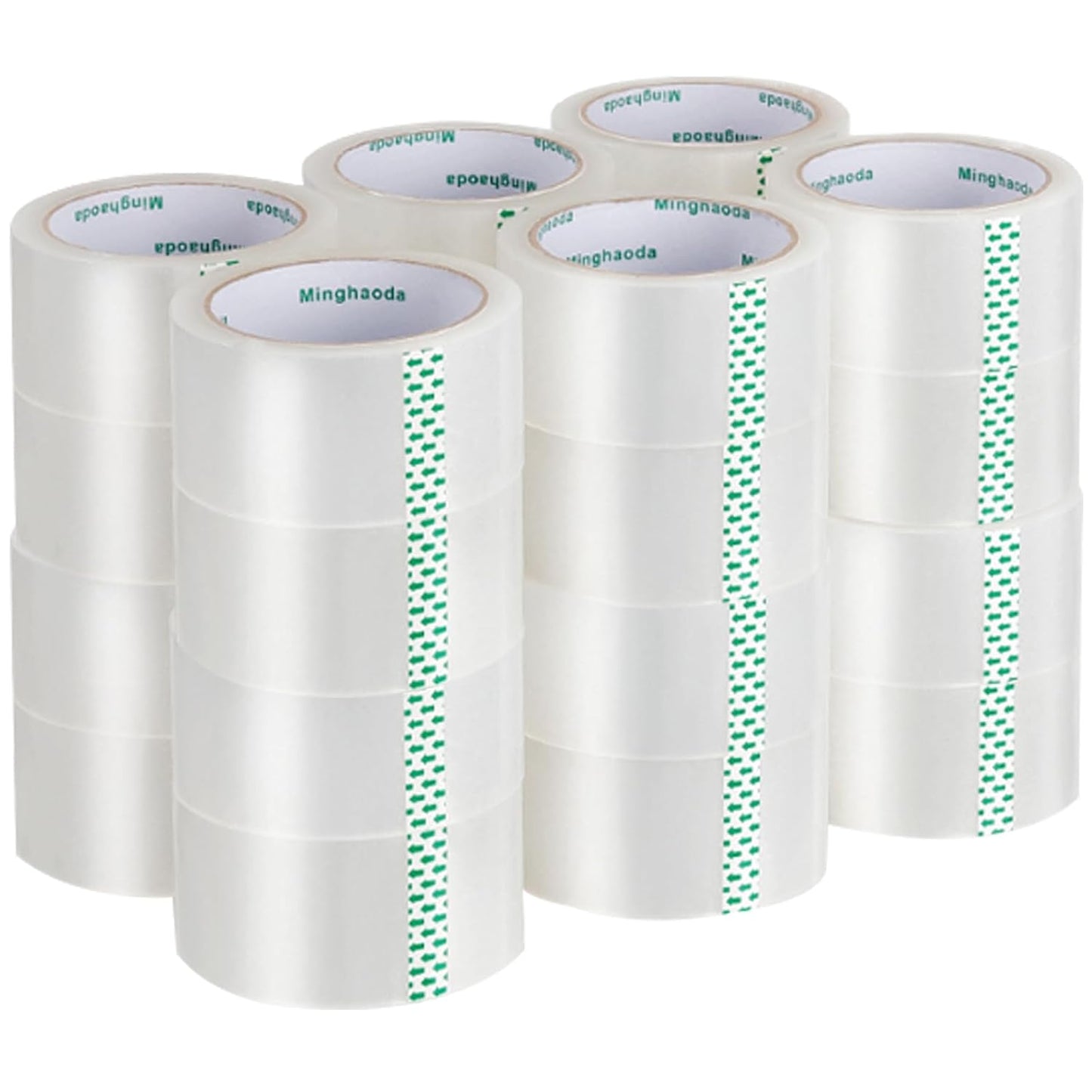 Clear Packing Tape (24 Rolls), Heavy Duty Packaging Tape for Shipping Packaging Moving Sealing, 2 inches Wide, 65 Yards Per Roll
