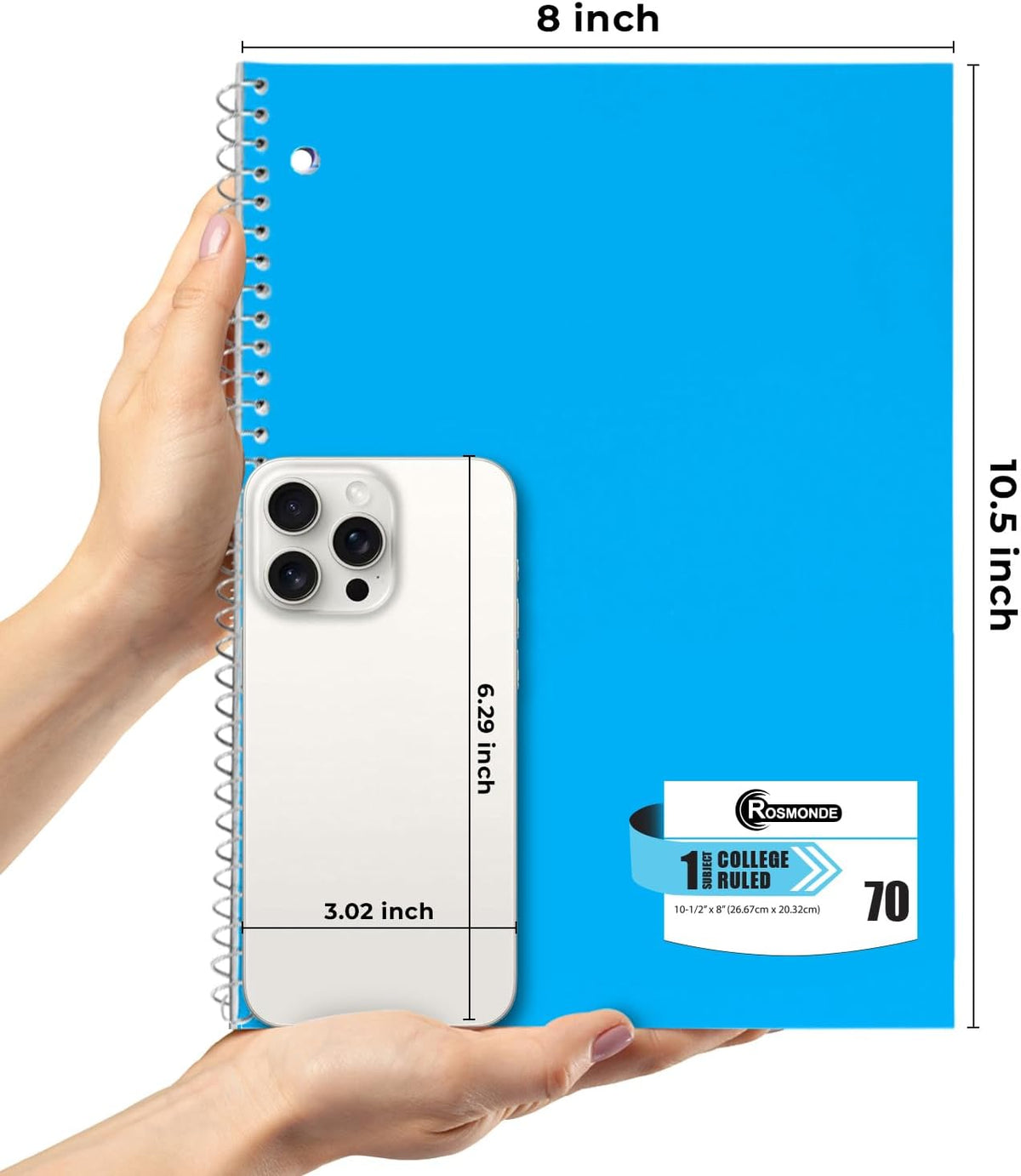 2000 Packs (Pallet) 1 Subject Notebooks, Spiral Notebook Bulk, College Ruled, Pallet of Notebooks,70 Sheets (140 pages), 8 x 10-1/2",Bulk Spiral Notebooks for School & Office,4-7 Days Transit