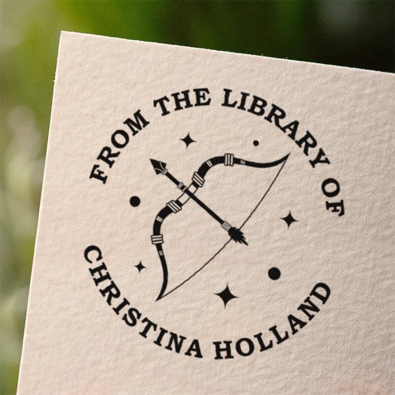 from The Library of Embossers & Stamps for Fantasy Book Readers | Custom Embosser | Custom Stamp | Ex Libris | Elevate Your Fantasy Collection of Stories and Novels (Design 1, Self-Inking Stamp)