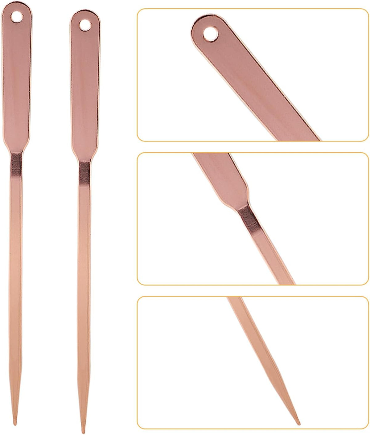 2pcs Letter Opener Knife, Stainless Steel Envelope Slitter Mail Opener Tool Lightweight Package Wrapping Paper Cutter for Office School Postal (Rose Gold)