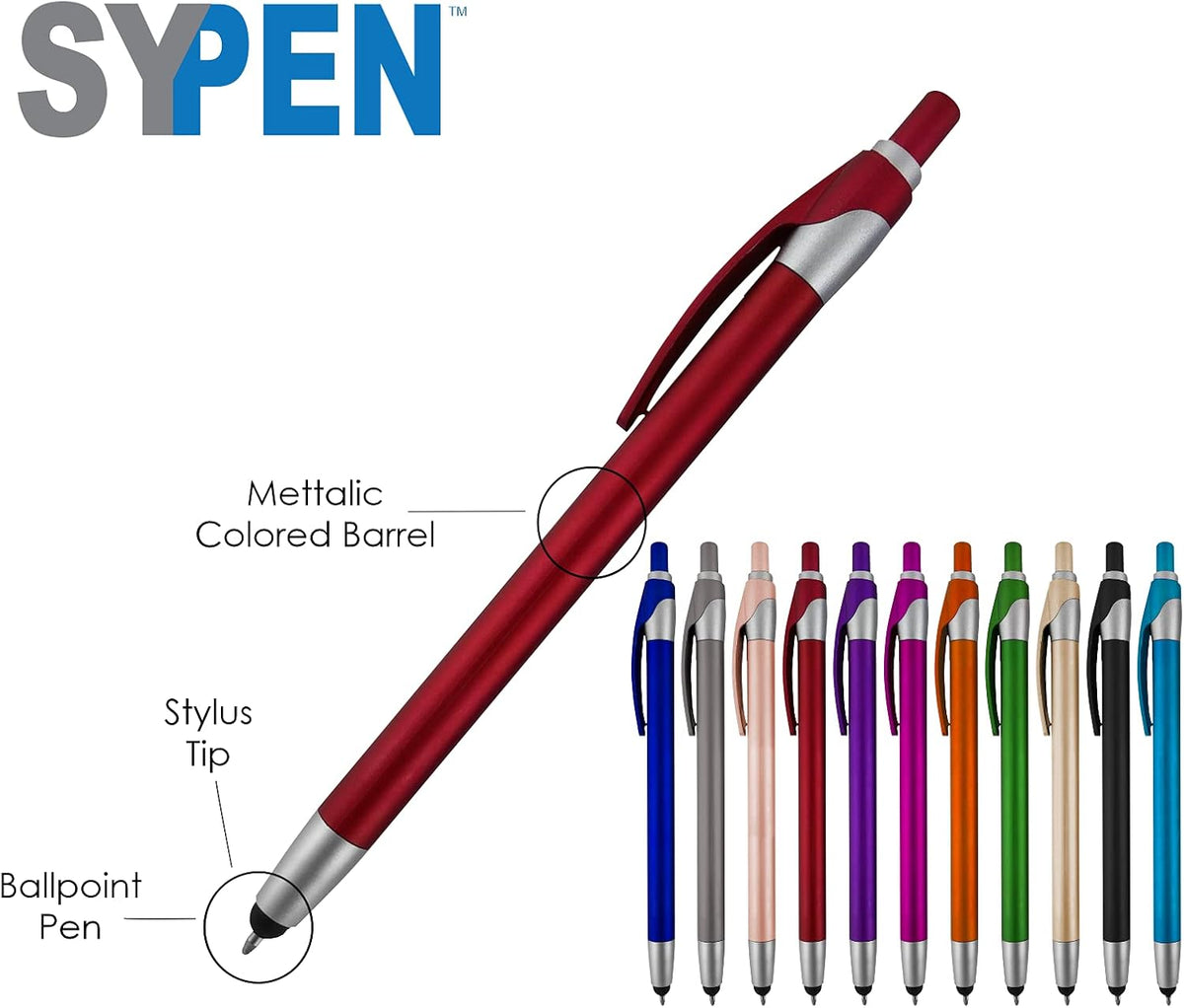 Personalized With your Custom Logo or Text Pens-Pack of 450- for Marketing, Parties, and Events, 2 in 1 Capacitive Stylus & Ballpoint Pen Compatible With Touchscreen Devices, Blue Ink, Green Pens