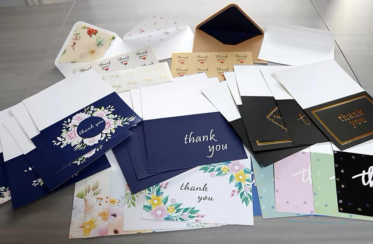 100pcs custom business cards thank you cards with logo picture 300gsm coated paper laminate two-sided printed (style 4)