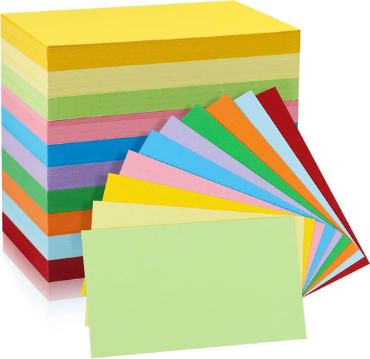 Tecmisse Colored Index Cards 3 x 5 Inch, 600 Sheets Colorful Flash Cards Thick, Blank Note Cards Flashcards for Studying School Learning and office Supplies, 10 Colors