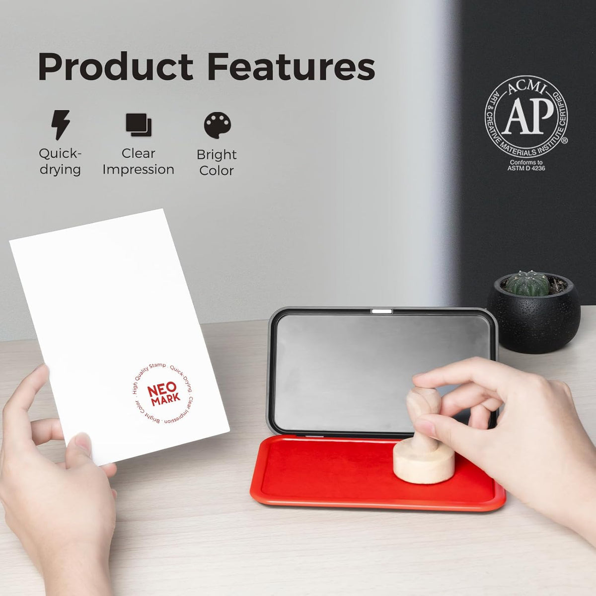 Premium Stamp Ink, Quick-Drying and AP-Certified Non-Toxic Refill Ink for Self-Inking Stamps, Date Stamps and Stamp Pads(Red, 1oz)