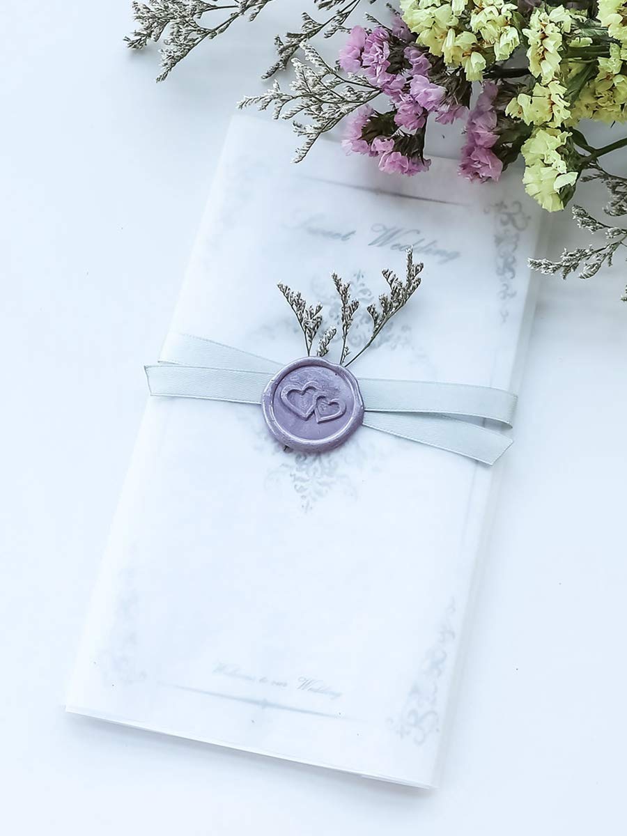 Wax Sealing Stamper, VOOSEYHOME Two Intertwined Hearts Seal Stamp with Rosewood Handle, Decorating on Holiday Cards Invitations Sealers Packings Letters for Birthday Themed Parties Weddings Signatures