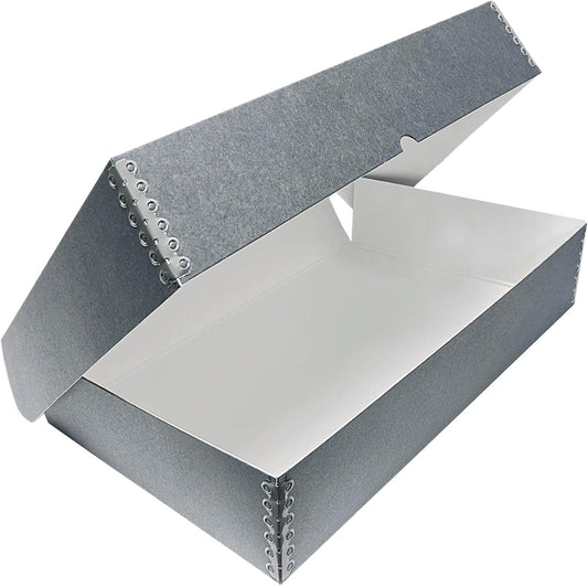 Lineco, 10x15 Clamshell Archival Folio Storage Box, 3" Deep, Acid-Free with Metal Edge Preservation Box. Preserves Picture Magazines Longevity, Organize Photos or Documents, Artwork, DIY